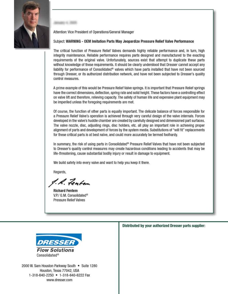 Letter to Distributors